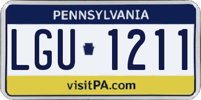 PA license plate LGU1211