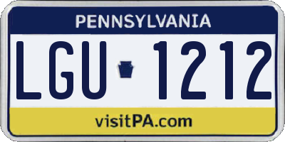 PA license plate LGU1212
