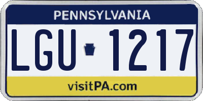 PA license plate LGU1217