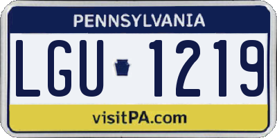 PA license plate LGU1219