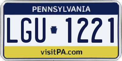 PA license plate LGU1221
