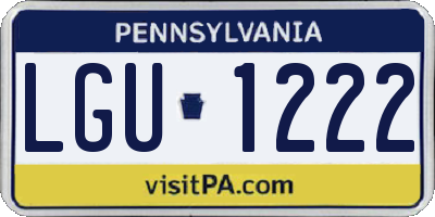 PA license plate LGU1222