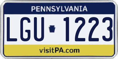 PA license plate LGU1223