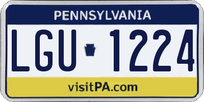 PA license plate LGU1224