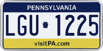 PA license plate LGU1225