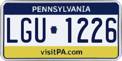 PA license plate LGU1226