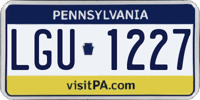 PA license plate LGU1227