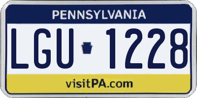 PA license plate LGU1228