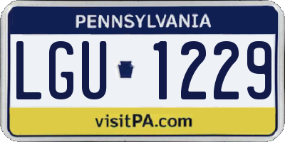 PA license plate LGU1229