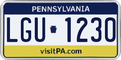 PA license plate LGU1230