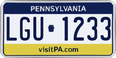 PA license plate LGU1233