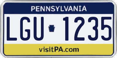 PA license plate LGU1235