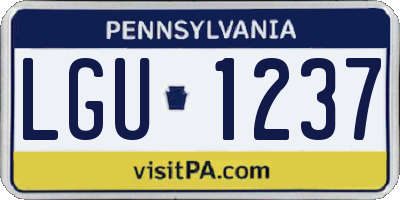 PA license plate LGU1237