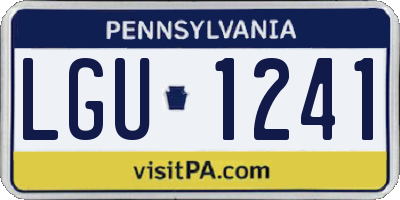 PA license plate LGU1241