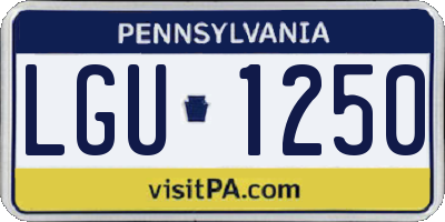 PA license plate LGU1250