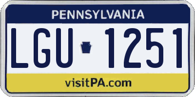PA license plate LGU1251