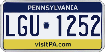 PA license plate LGU1252