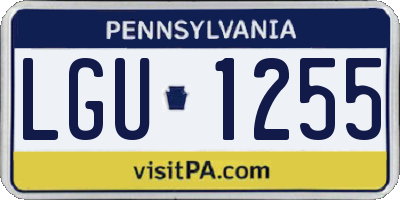 PA license plate LGU1255