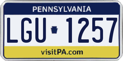 PA license plate LGU1257