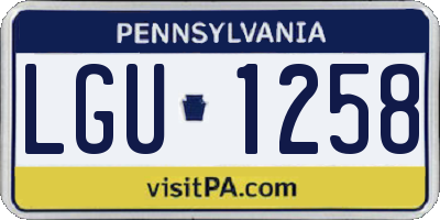 PA license plate LGU1258