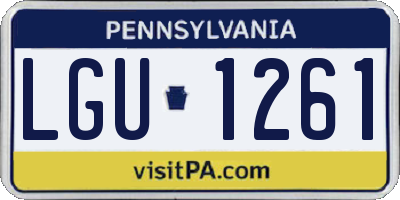 PA license plate LGU1261