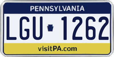 PA license plate LGU1262