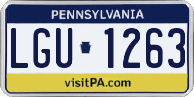 PA license plate LGU1263