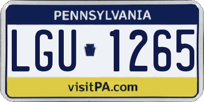 PA license plate LGU1265