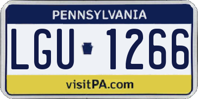PA license plate LGU1266