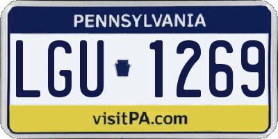 PA license plate LGU1269