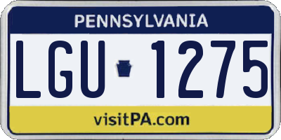 PA license plate LGU1275