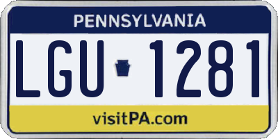 PA license plate LGU1281