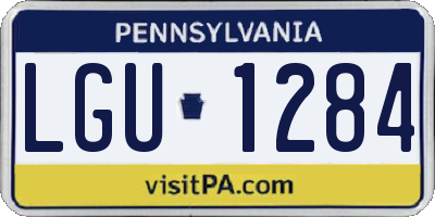 PA license plate LGU1284