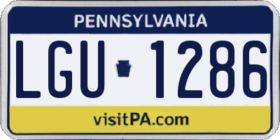PA license plate LGU1286