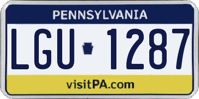 PA license plate LGU1287