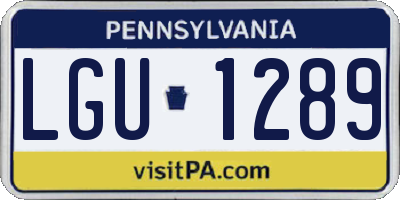 PA license plate LGU1289