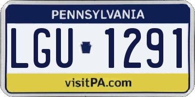 PA license plate LGU1291