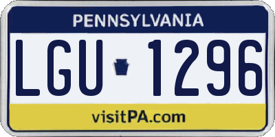 PA license plate LGU1296
