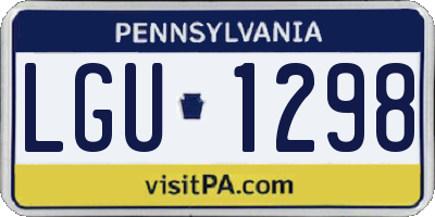 PA license plate LGU1298