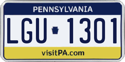 PA license plate LGU1301