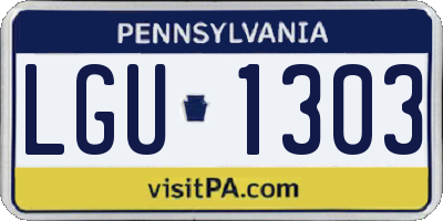 PA license plate LGU1303