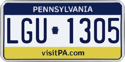 PA license plate LGU1305