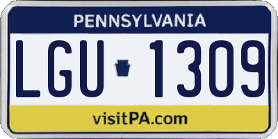 PA license plate LGU1309