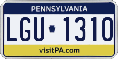 PA license plate LGU1310