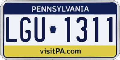PA license plate LGU1311