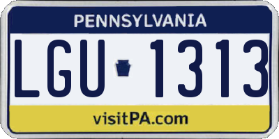 PA license plate LGU1313