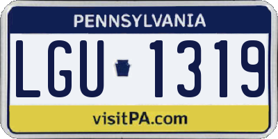 PA license plate LGU1319