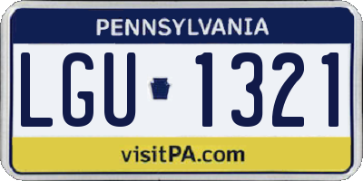 PA license plate LGU1321
