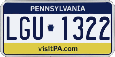 PA license plate LGU1322