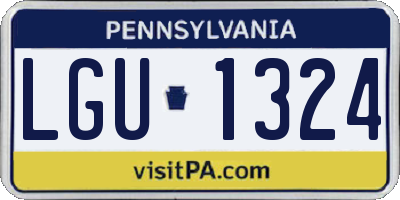 PA license plate LGU1324